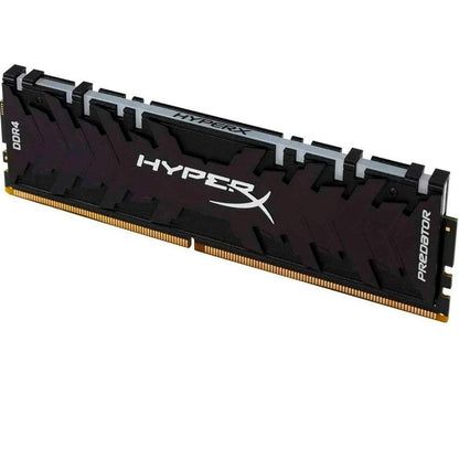 HyperX Predator RGB 8GB DDR4 2933MHz Desktop Memory Angled View with Black Aluminum Heat Spreader -tpstech.in