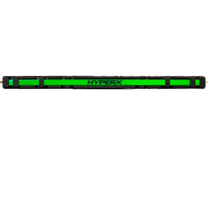 HyperX Predator RGB 8GB DDR4 2933MHz Desktop RAM Top View with Green RGB Lighting -tpstech.in