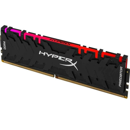 HyperX Predator RGB 8GB DDR4 2933MHz Gaming Desktop RAM Angled View with Illuminated Light Bar -tpstech.in