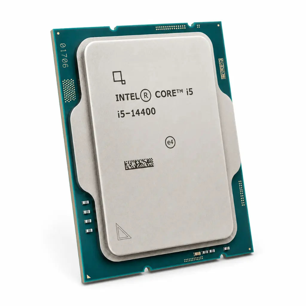 Intel Core i5-14400 Tray desktop processor right angle view for Intel LGA1700 PC builds