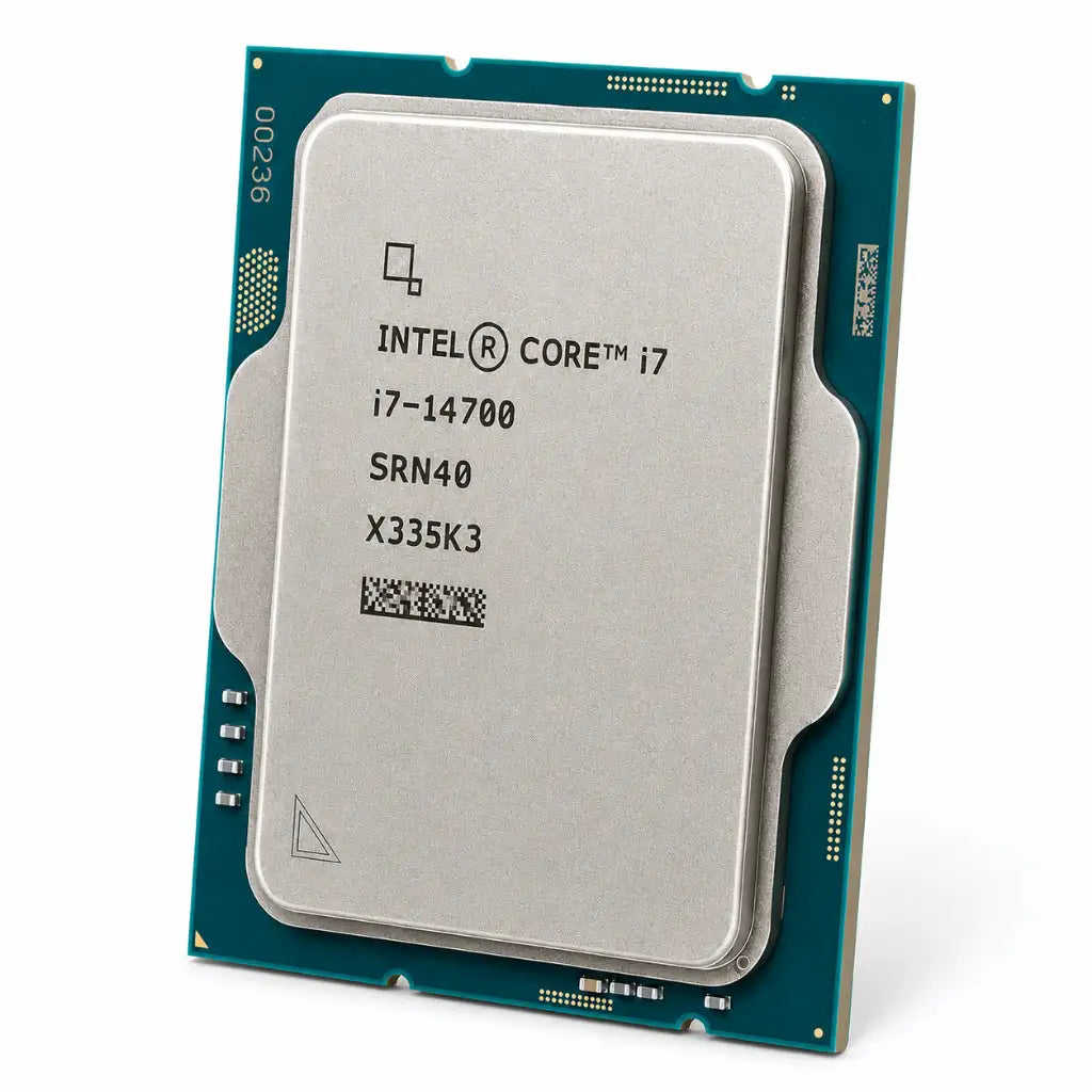 Intel Core i7-14700 Tray desktop processor front view with Intel Core i7 branding