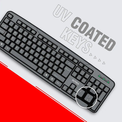 Intex Corona G USB keyboard highlighting durable UV coated keys -tpstech.in