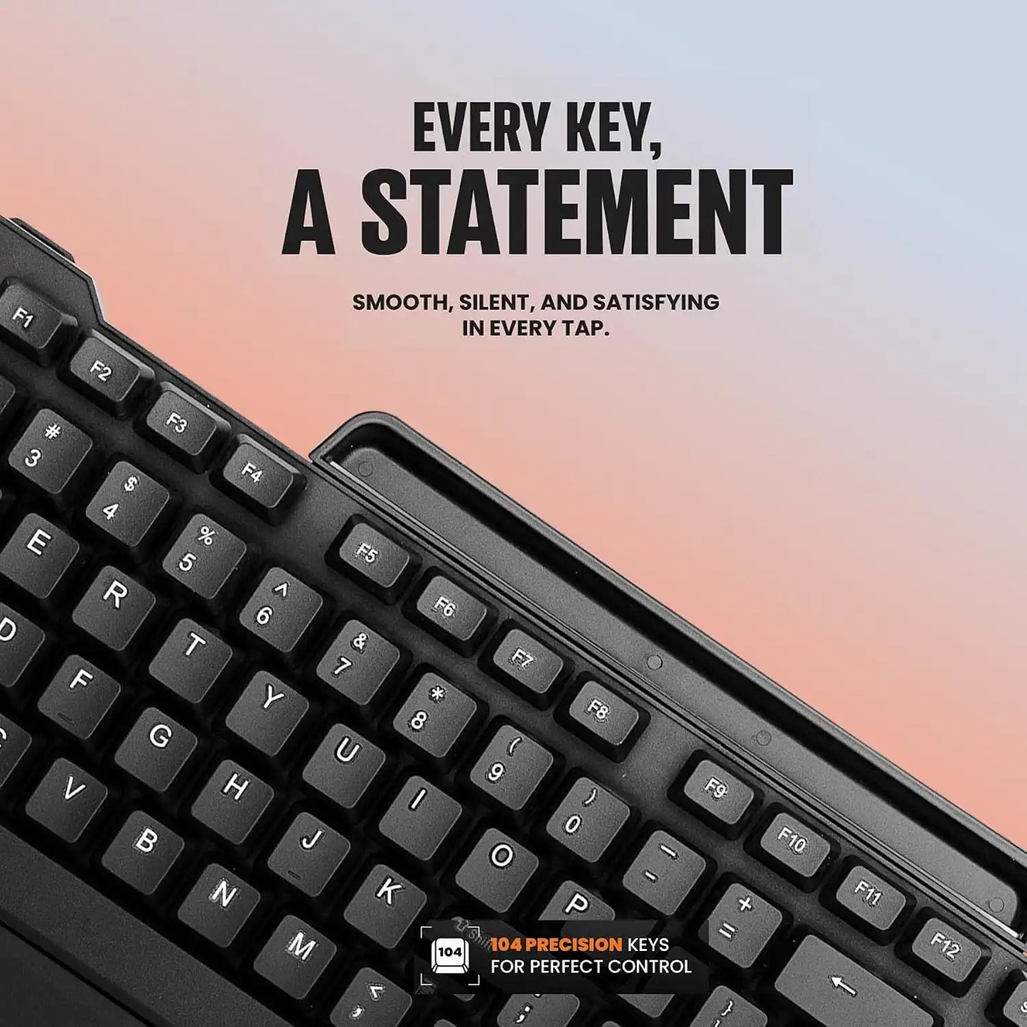 Intex Corona Pro IT-KB333 wired keyboard with 104 premium keys for precise typing and control-tpstech.in