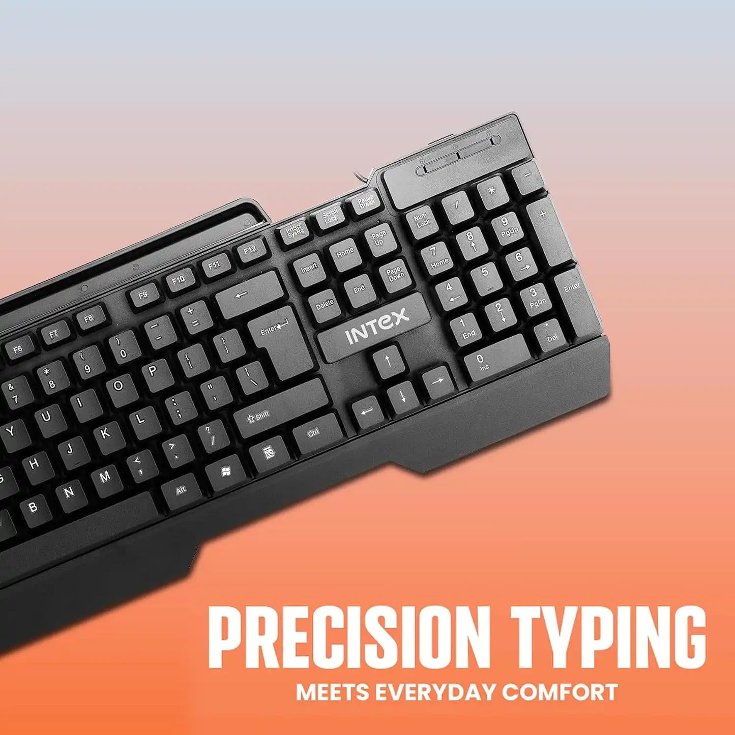 Intex Corona Pro IT-KB333 wired keyboard designed for precision typing and everyday comfort-tpstech.in