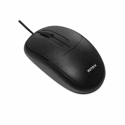Intex ECO-6 IT-M009 wired USB optical mouse black angle view-tpstech.in