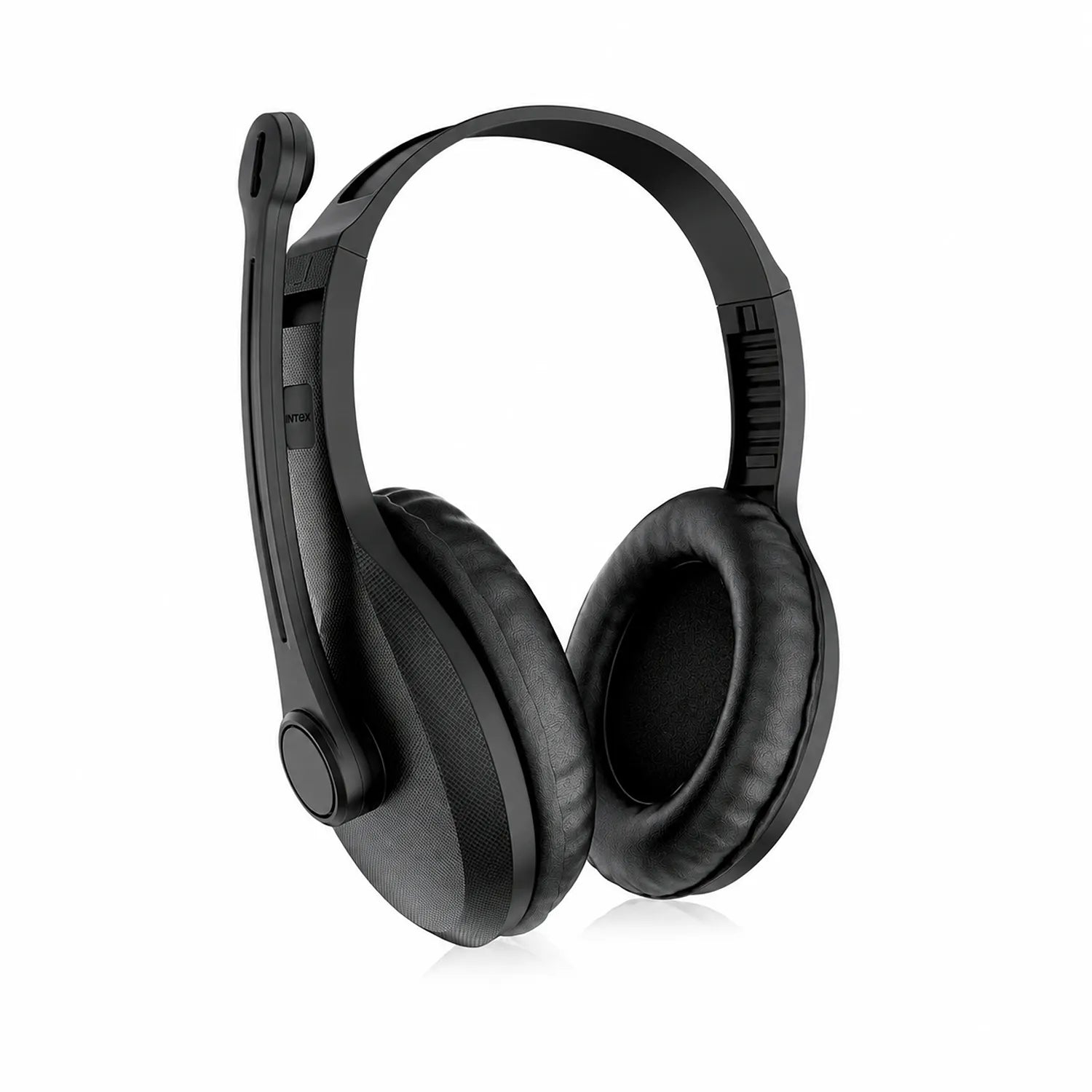 Intex Hero multimedia headphones with adjustable over-ear design and cushioned earcups alternate angle view -tpstech.in