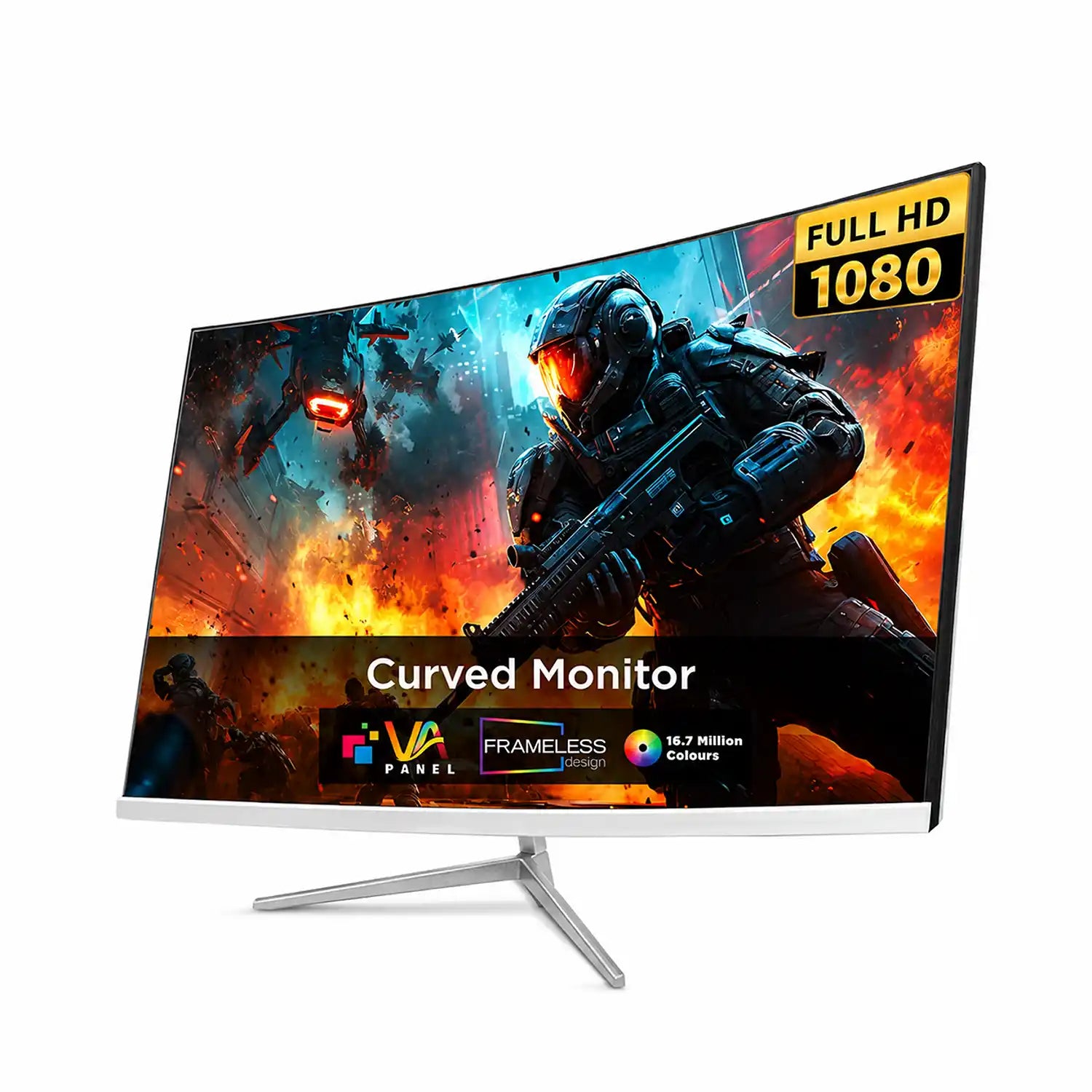 Intex IT-1901 22 inch curved gaming monitor with Full HD 1080p VA panel frameless design and 16.7 million colours-tpstech.in
