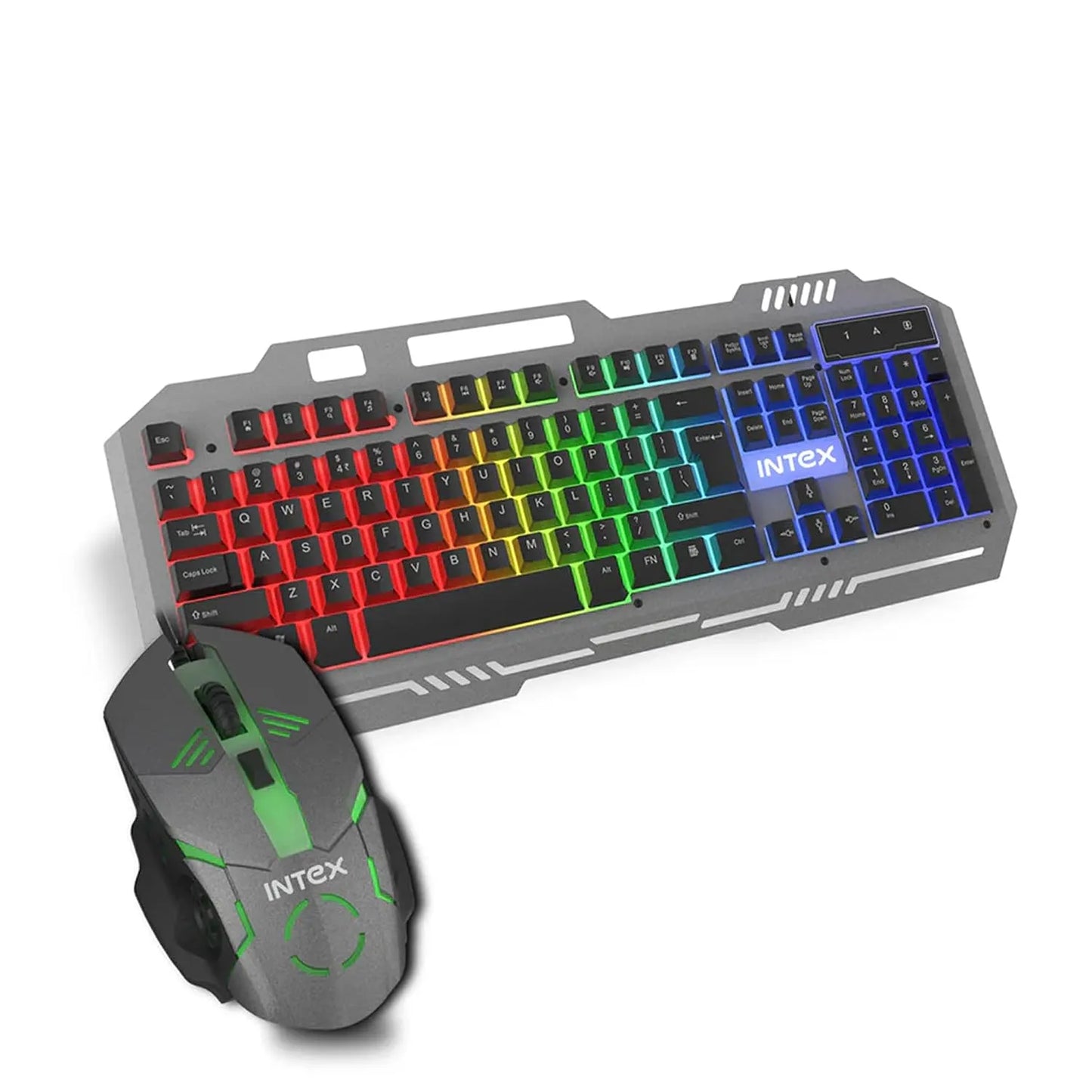 Intex IT-KB331 wired RGB gaming keyboard and mouse combo with rainbow backlit keys-tpstech.in