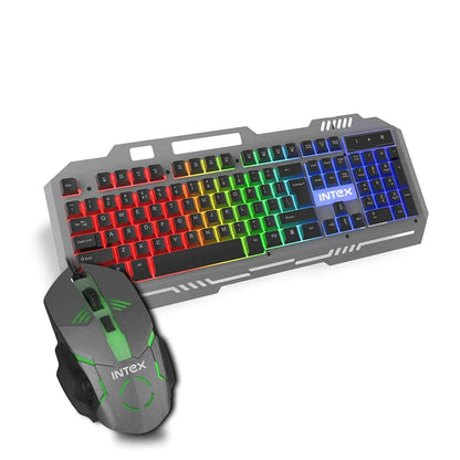 Intex IT-KB331 wired RGB gaming keyboard and mouse combo with rainbow backlit keys-tpstech.in