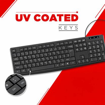 Intex IT-KB332 Genie wired keyboard with UV-coated keys in black -tpstech.in