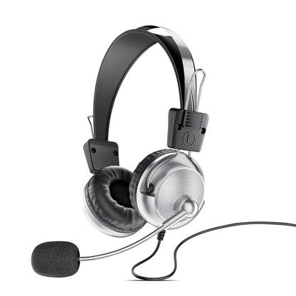 Intex Magna wired USB over-ear headphone with boom microphone and adjustable headband front view -tpstech.in