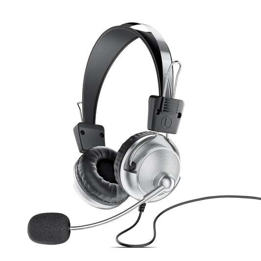 Intex Magna wired USB over-ear headphone with boom microphone and adjustable headband front view -tpstech.in