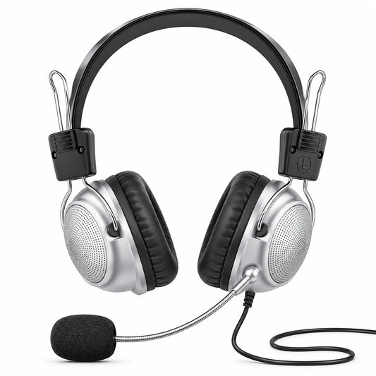 Intex Magna wired USB over-ear headphone with microphone, cushioned earcups and adjustable headband -tpstech.in