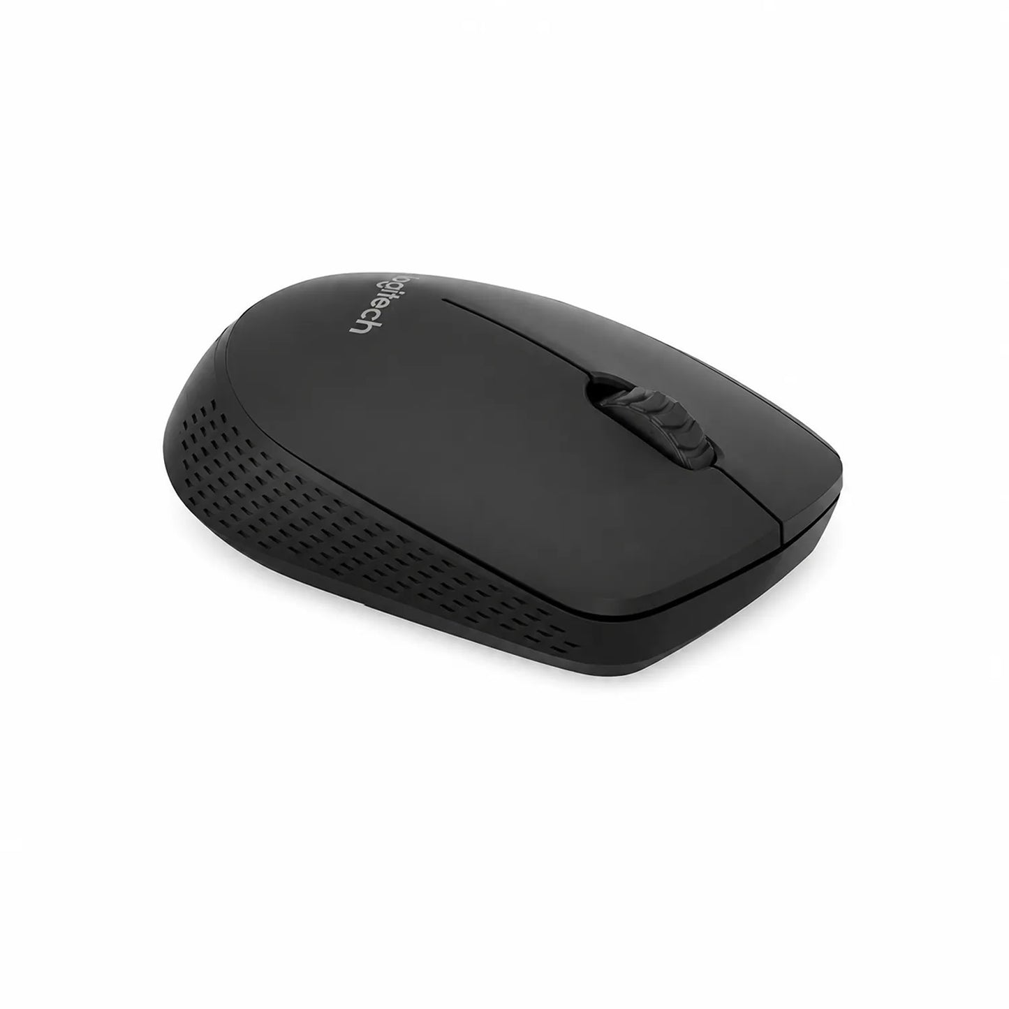 Intex Power+ 2.4GHz wireless mouse in black with ergonomic portable design angle view-tpstech.in