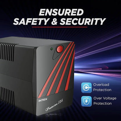 Intex UPS Protector 725 overload protection and over voltage protection feature-tpstech.in