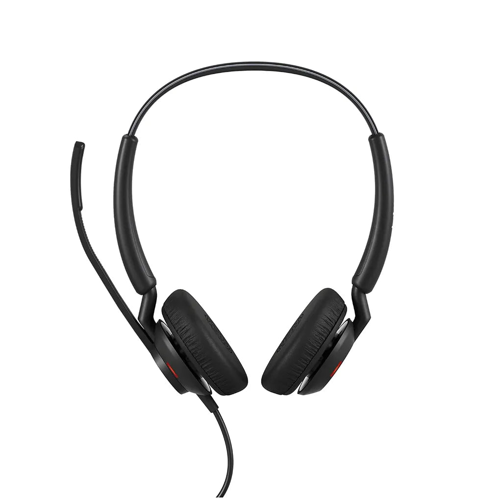 Jabra Engage 40 MS Duo Link Wired Binaural USB-A & USB-C Headset with Noise Cancellation front view with boom microphone -tpstech.in