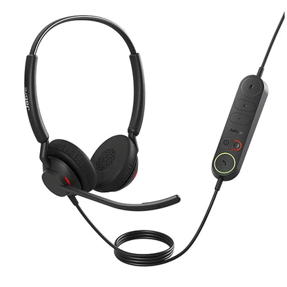 Jabra Engage 40 MS Duo Link Wired Binaural USB-A & USB-C Headset with Noise Cancellation with inline call controller -tpstech.in