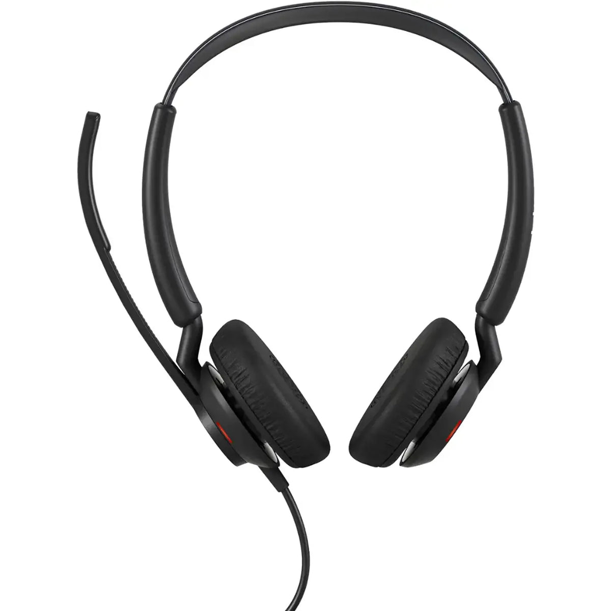 Front display view of Jabra Engage 50 II UC Stereo Headset showing plush ear cushions and integrated busylight -tpstech.in