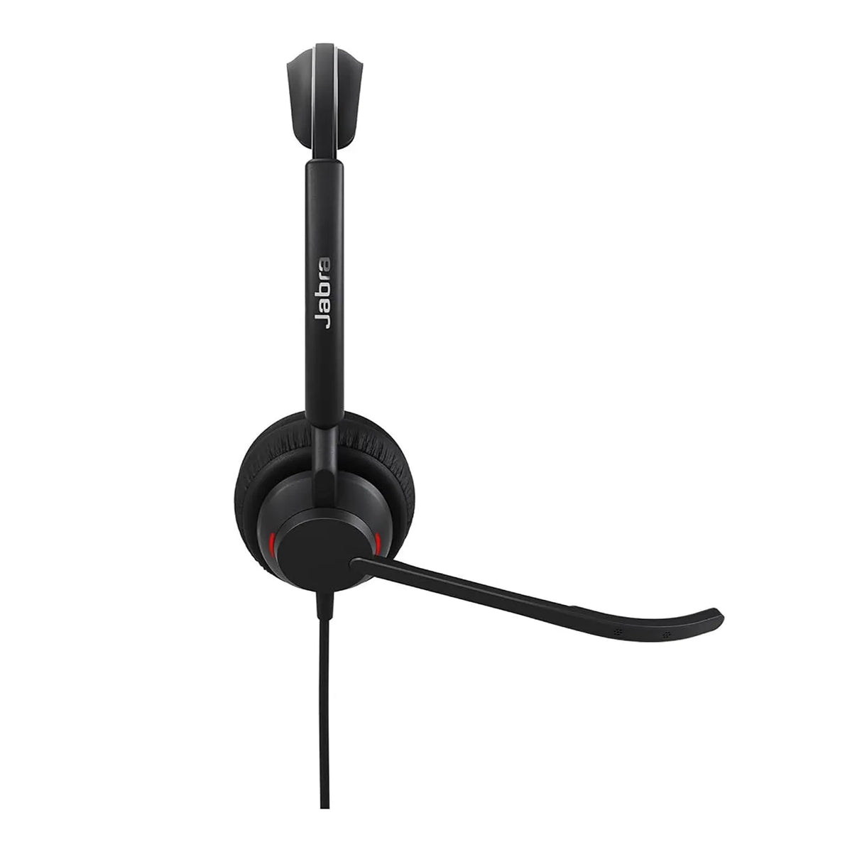 Jabra Engage 50 II UC Stereo USB-C Headset side view showcasing the 3-microphone noise cancellation boom arm and status light -tpstech.in