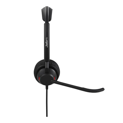 Jabra Engage 50 II UC Stereo USB-C Headset side view showcasing the 3-microphone noise cancellation boom arm and status light -tpstech.in