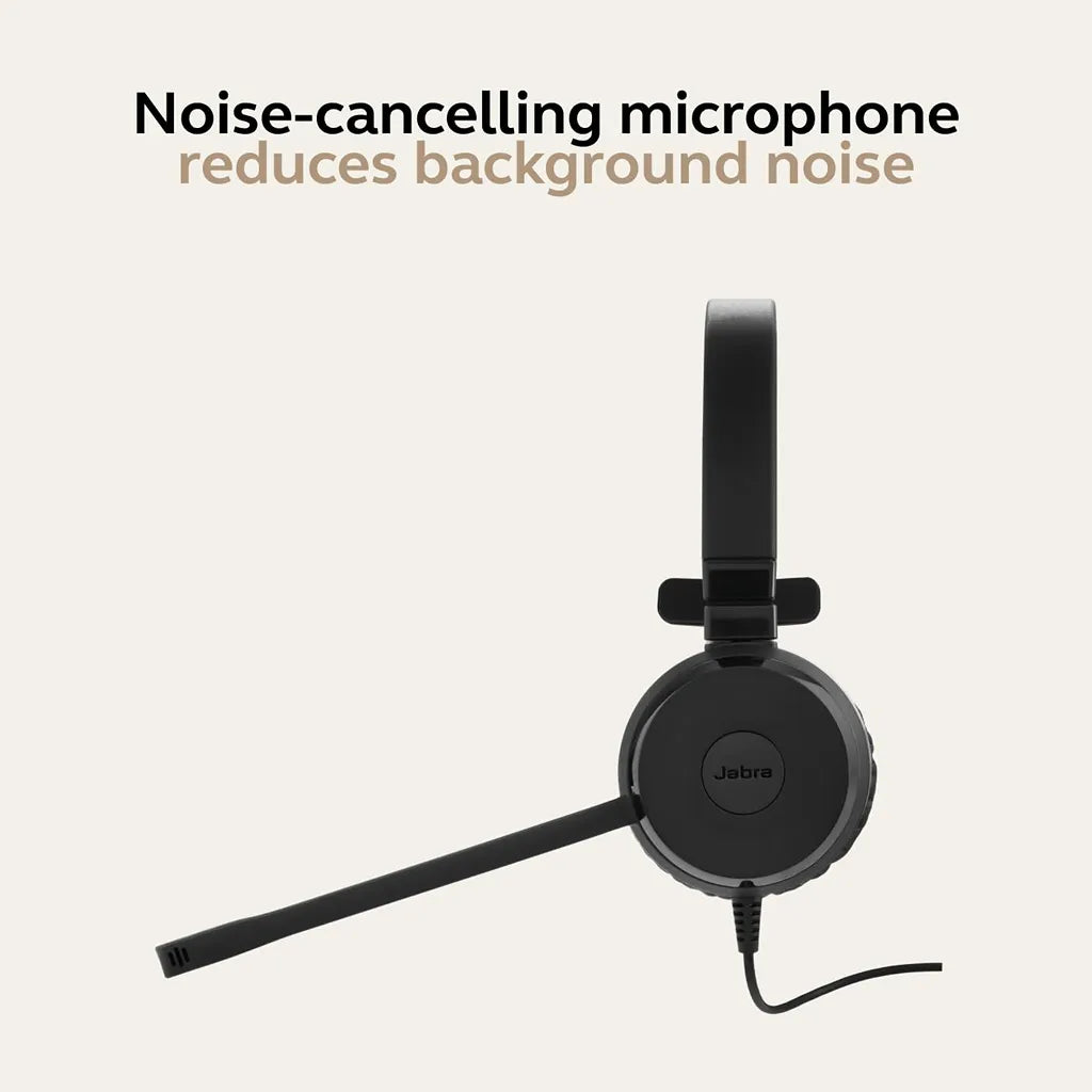 Side view of Jabra Evolve 30 II Stereo MS Headset with noise-cancelling microphone for clear voice calls -tpstech.in