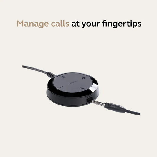 Jabra Evolve 30 II Stereo MS Headset call control unit with USB-C and USB-A adapter for easy call management -tpstech.in