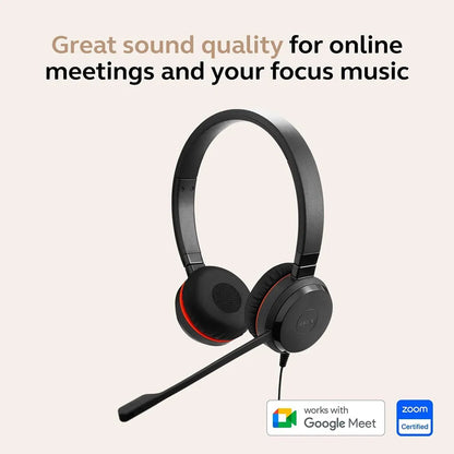 Jabra Evolve 30 II Stereo MS Headset optimized for online meetings with Google Meet and Zoom compatibility -tpstech.in