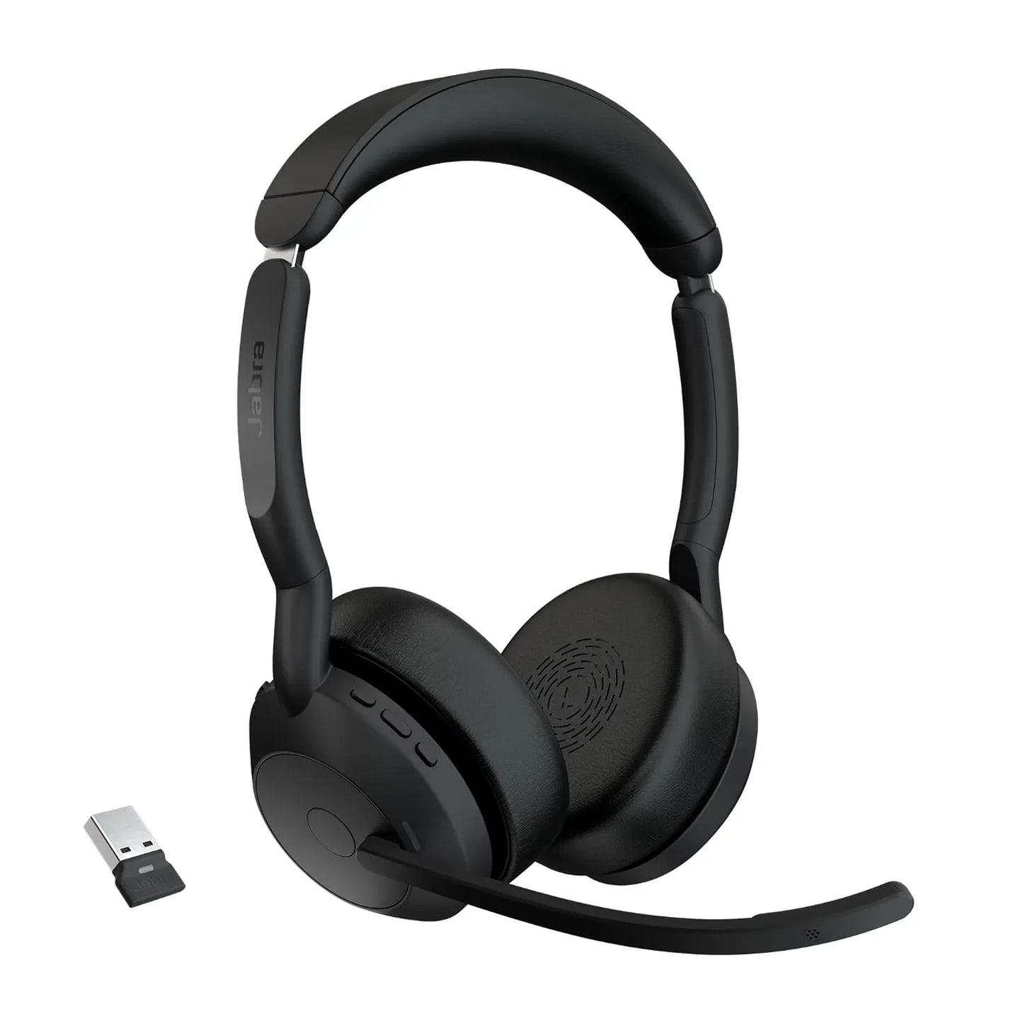 Jabra Evolve2 55 MS Stereo Bluetooth Headset USB-C with wireless adapter and boom microphone -tpstech.in
