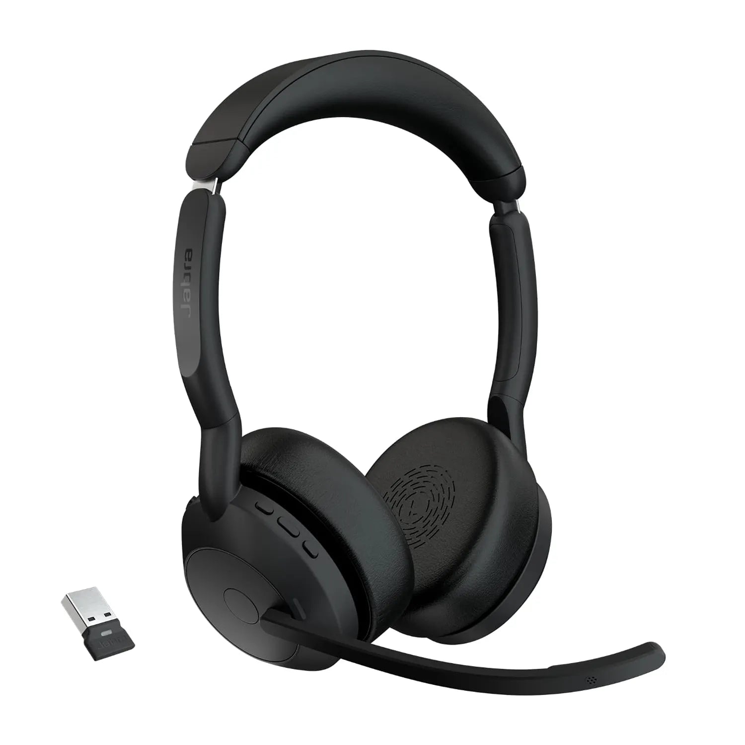 Jabra Evolve2 55 MS Stereo Bluetooth Headset USB-C with wireless adapter and boom microphone -tpstech.in