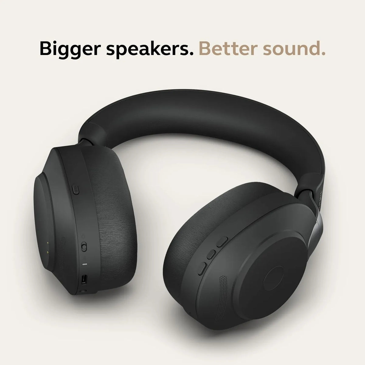 Jabra Evolve2 85 MS Stereo Headset featuring large 40mm speakers and plush ear cushions -tpstech.in