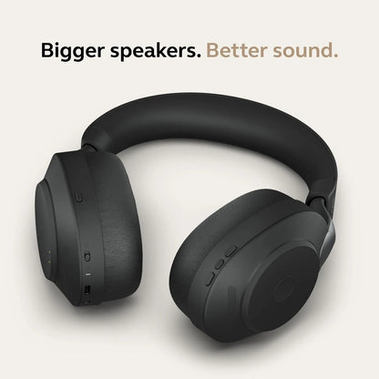 Jabra Evolve2 85 MS Stereo Headset featuring large 40mm speakers and plush ear cushions -tpstech.in