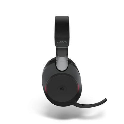 Jabra Evolve2 85 MS Stereo USB-A Headset side profile showcasing sleek earcups and fold-down boom microphone -tpstech.in