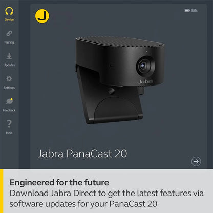Jabra PanaCast 20 4K Ultra-HD AI-Powered Webcam device management interface on Jabra Direct desktop software -tpstech.in