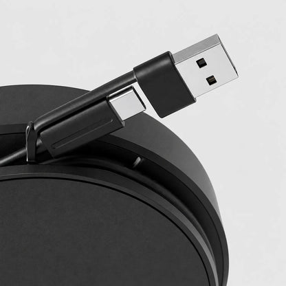 Jabra Speak2 75 UC Wireless Bluetooth Speakerphone showing integrated USB-C and USB-A combo connector cable -tpstech.in