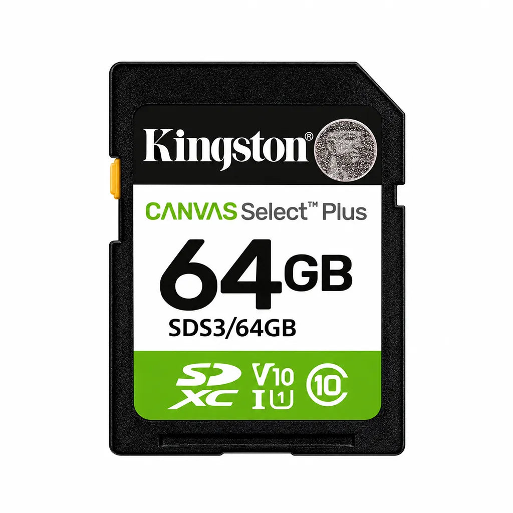 Kingston Canvas Select Plus 64GB SDXC Memory Card Front View tpstech.in