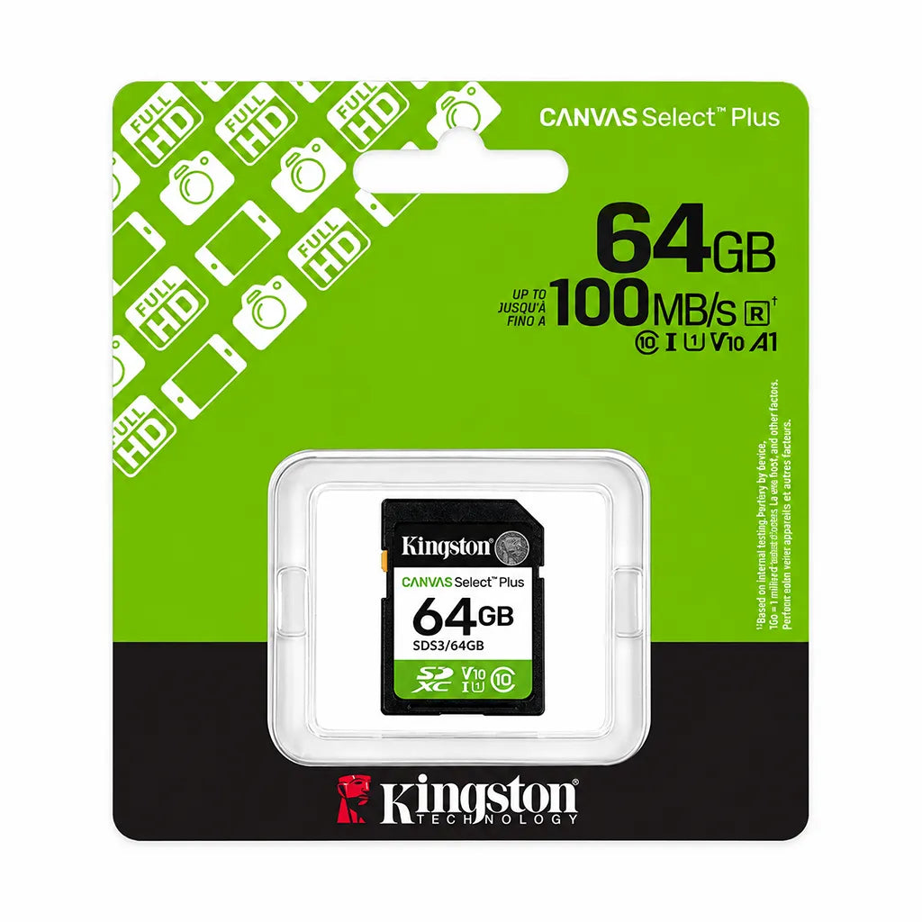 Kingston Canvas Select Plus 64GB SD Card SDS3 64GB Retail Blister Pack tpstech.in