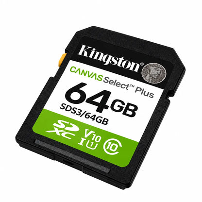 Kingston Canvas Select Plus 64GB Class 10 V10 SD Card Right Angled View tpstech.in
