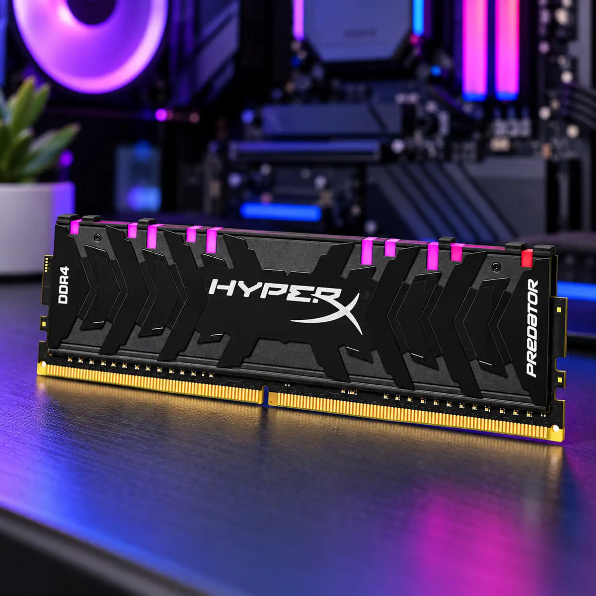 Kingston HyperX Predator RGB 8GB DDR4 4000MT/s Gaming RAM Displayed on Desk Setup -tpstech.in