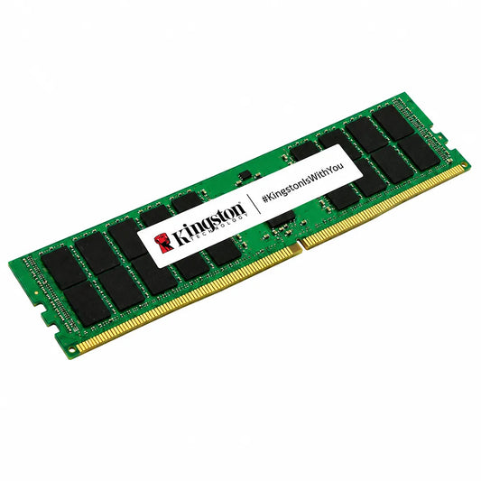 Angled view of Kingston KSM56R46BS8-16HA 16GB DDR5-5600 ECC Registered RDIMM server memory module for compatible enterprise server systems (tpstech.in)