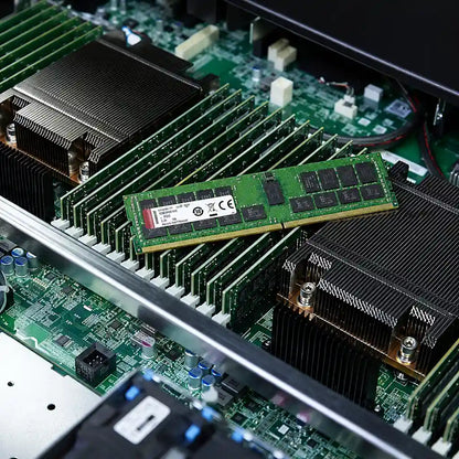 Kingston KSM56R46BS8-16HA 16GB DDR5 ECC Registered RDIMM memory installed inside an enterprise server for reliable server performance (tpstech.in)
