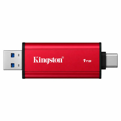 Kingston SPSD 1TB Portable SSD Front View Showing USB-A and USB-C Connectors -tpstech.in