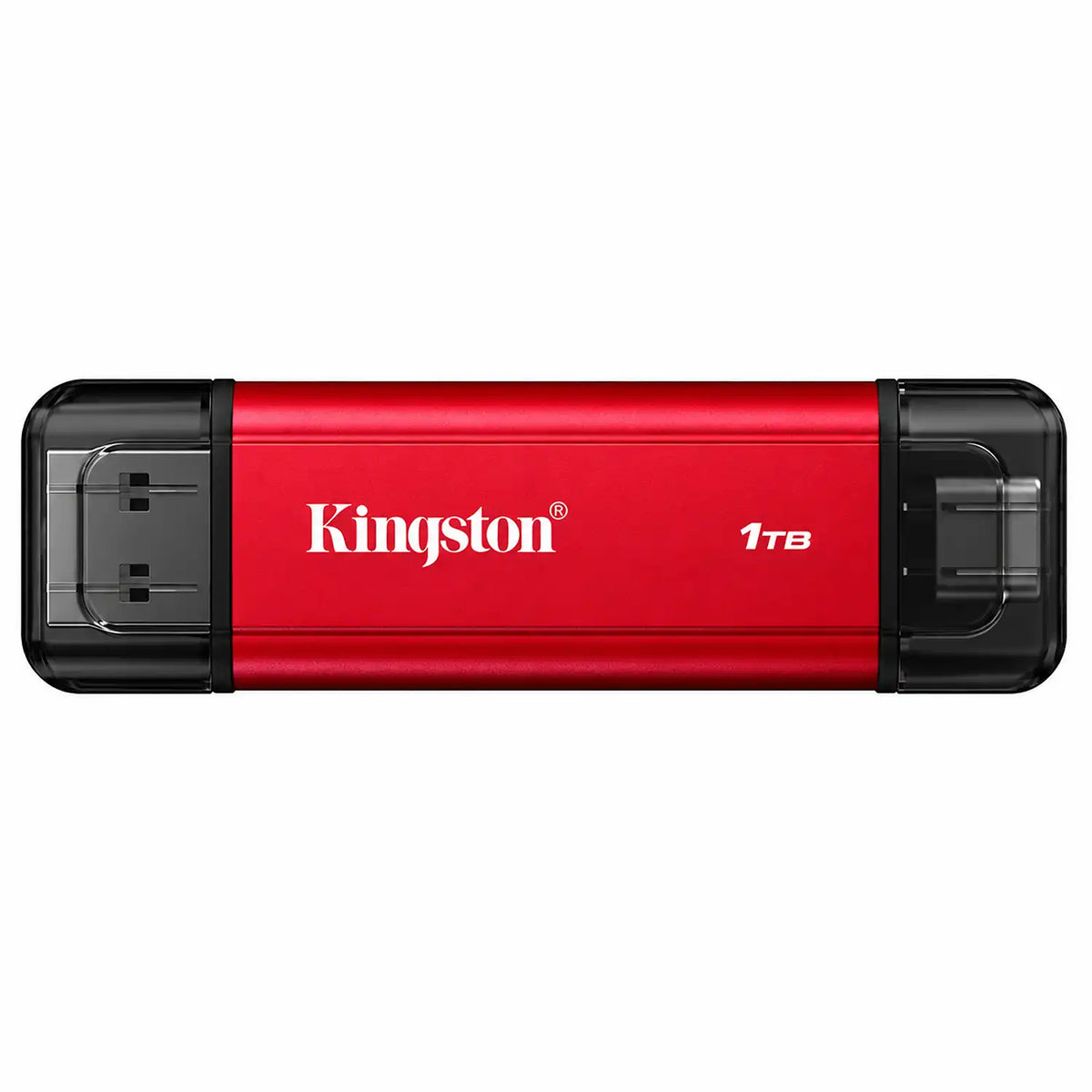 Kingston SPSD 1TB Portable SSD Front View with Semi-Transparent Caps -tpstech.in