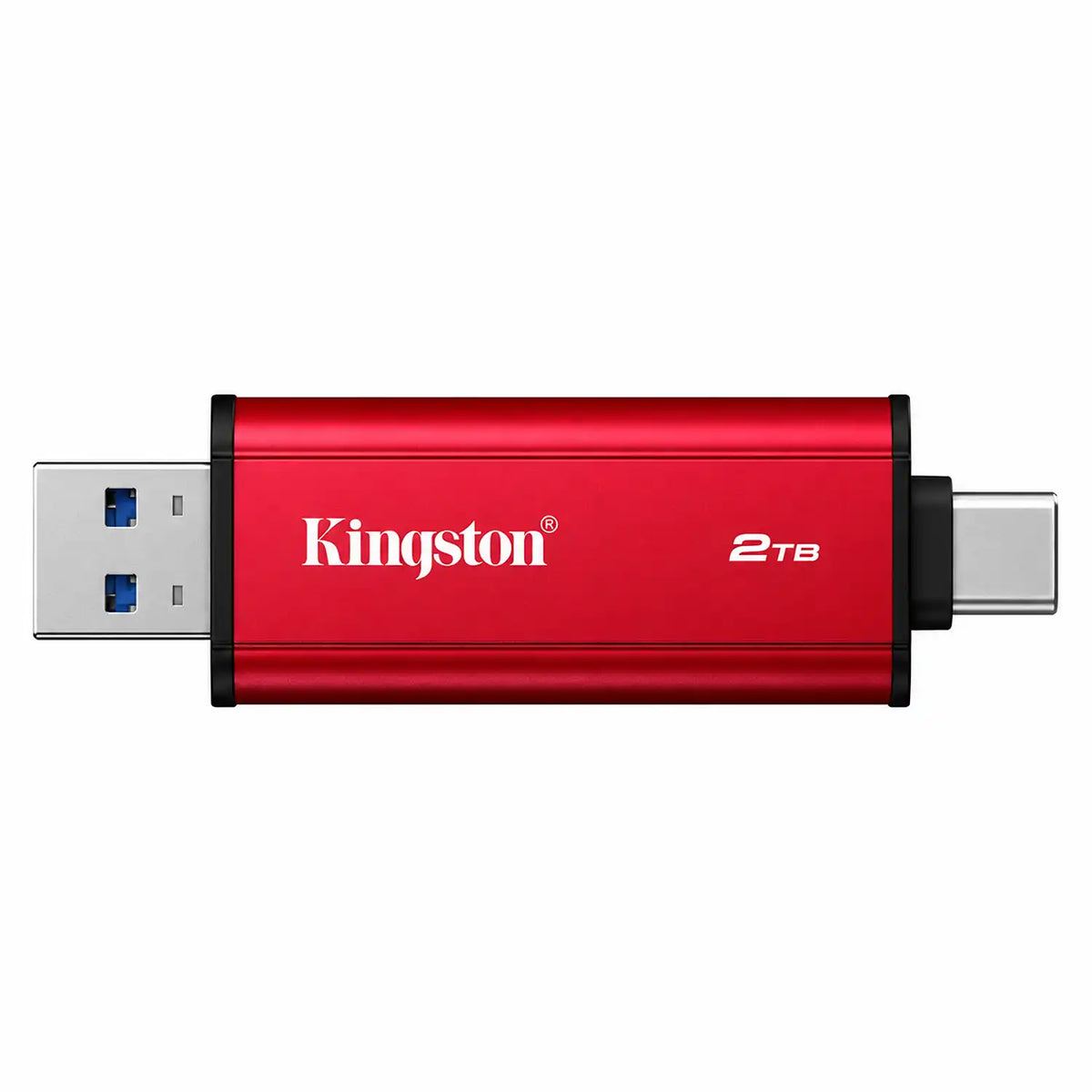 Kingston SPSD 2TB Dual Portable SSD Front View Showing USB-A and USB-C Connectors -tpstech.in