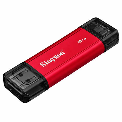 Kingston SPSD 2TB Dual Portable SSD Perspective View with Protective Caps -tpstech.in