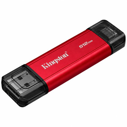 Kingston SPSD 512GB Portable SSD Angled View with Transparent End Caps -tpstech.in