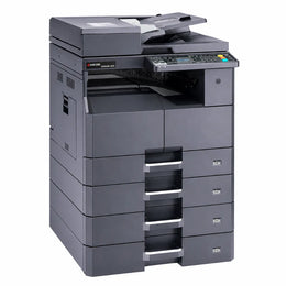 KYOCERA TASKalfa 2020 A3 monochrome multifunction laser printer front left view with print, copy and scan functions for office use.