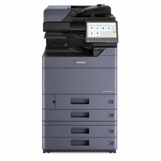 KYOCERA TASKalfa 2554ci A3 colour multifunction printer front view with 10.1-inch touchscreen, print, copy and scan functions.