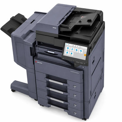 Top right angle view of the Kyocera TASKalfa MZ4000i multifunction office printer with automatic document feeder and touchscreen.