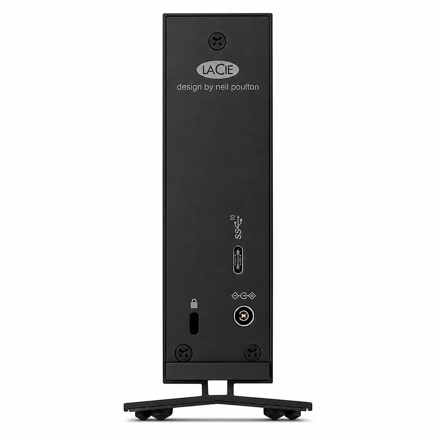 LaCie d2 Professional 10TB external hard drive rear panel with USB-C port and security lock slot-tpstech.in