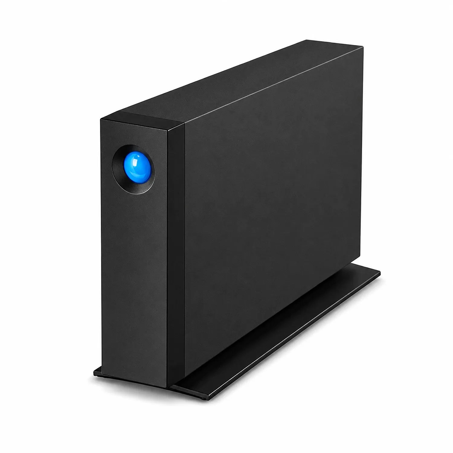 LaCie d2 Professional external desktop hard drive front left view with blue power indicator -tpstech.in